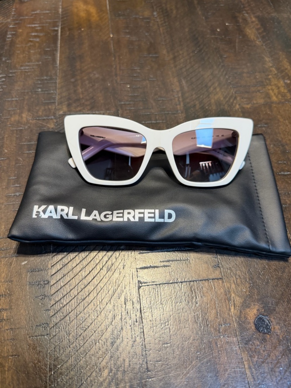 Karl Lagerfeld White Cat-Eye Sunglasses Lenses